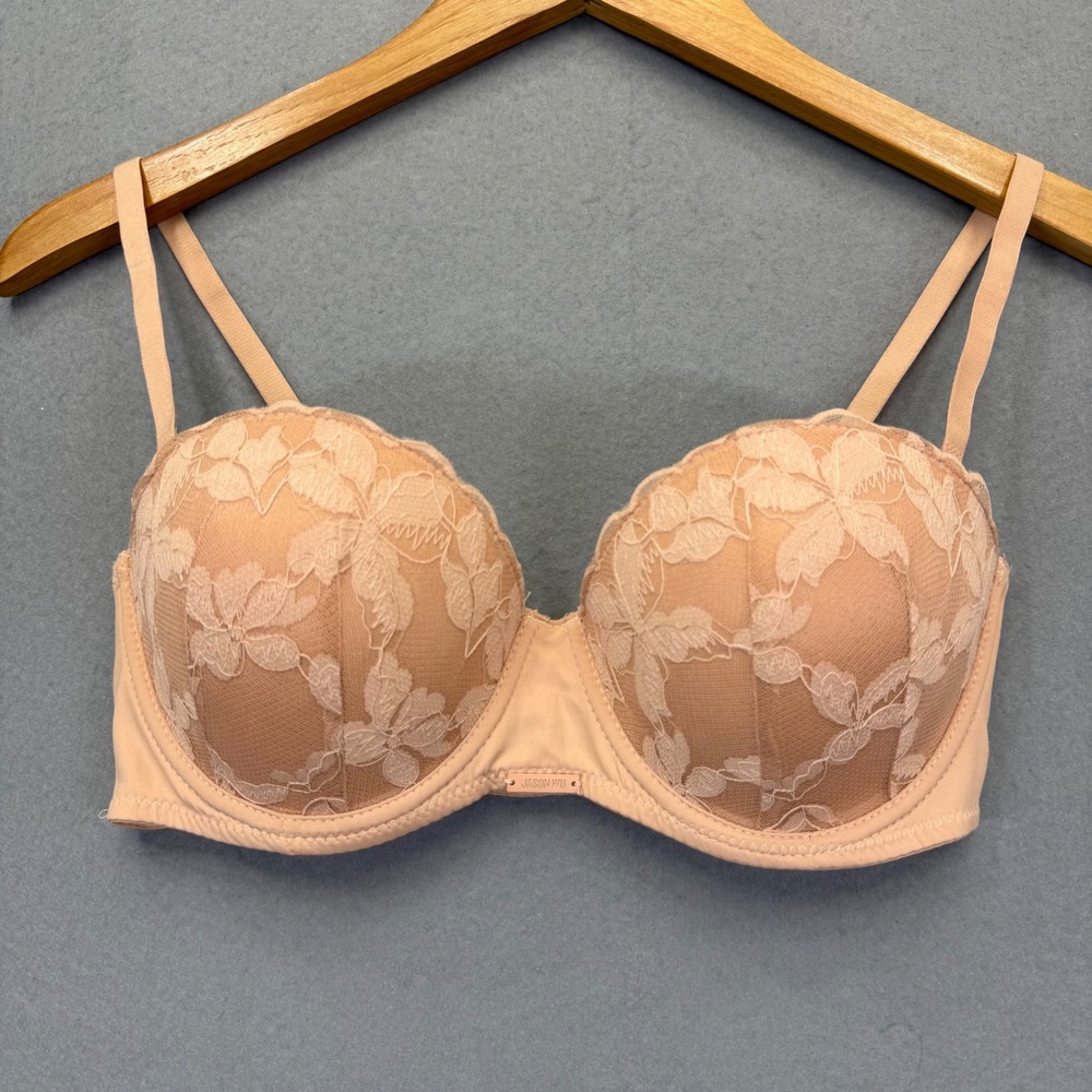 Jason Wu Floral Lace Balconette Bra Peach Nude Underwire 36C WP55779-001-6ZC